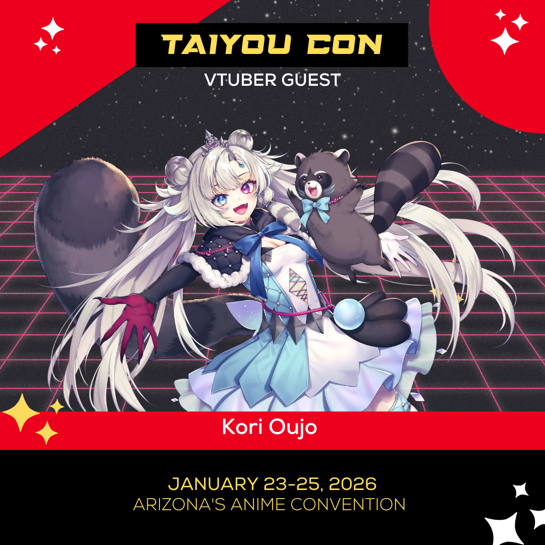 Kori Oujo is a VTuber attending Taiyou Con as a guest.