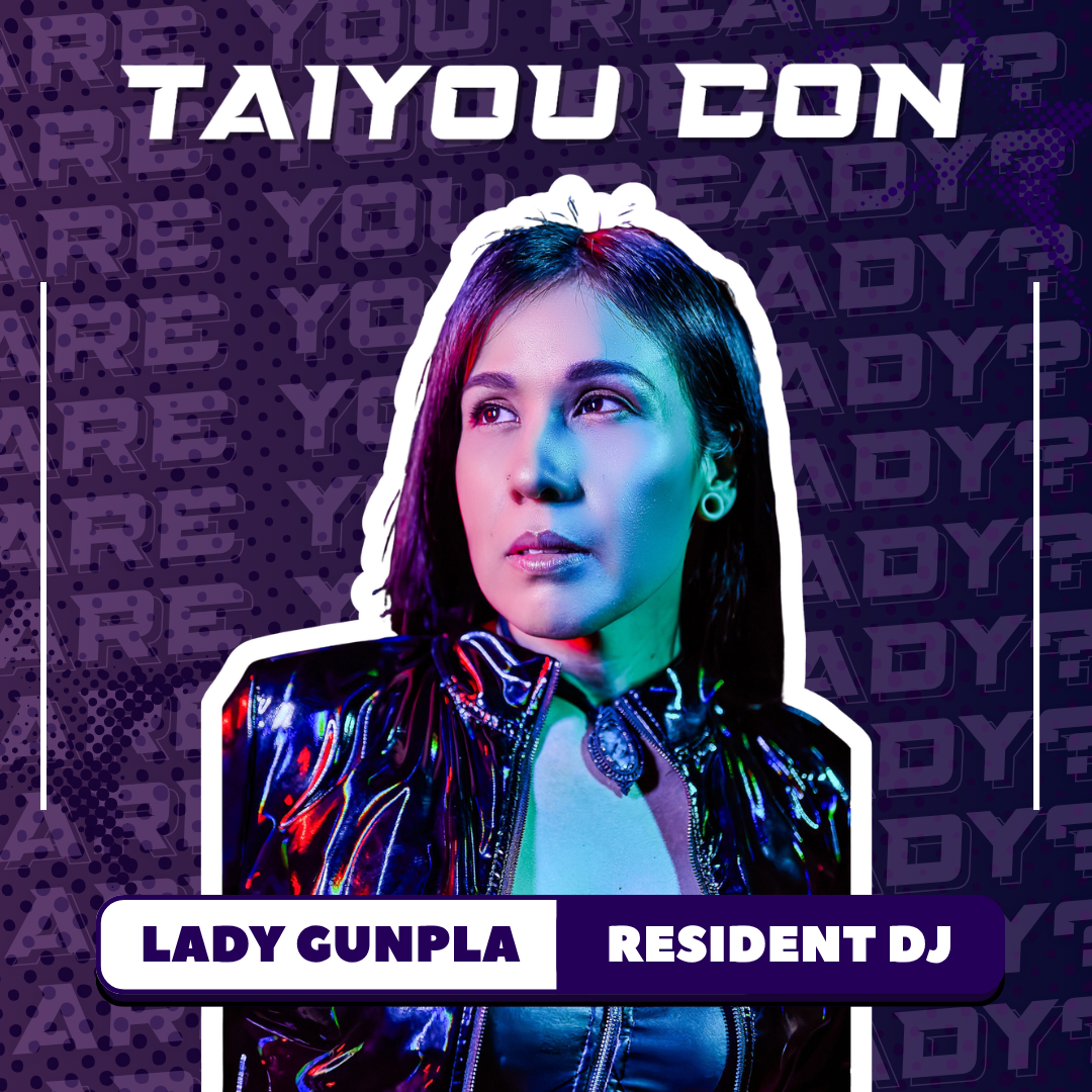 Lady Gunpla is one of Taiyou Con's resident DJs providing background music for the whole Arizona anime convention.